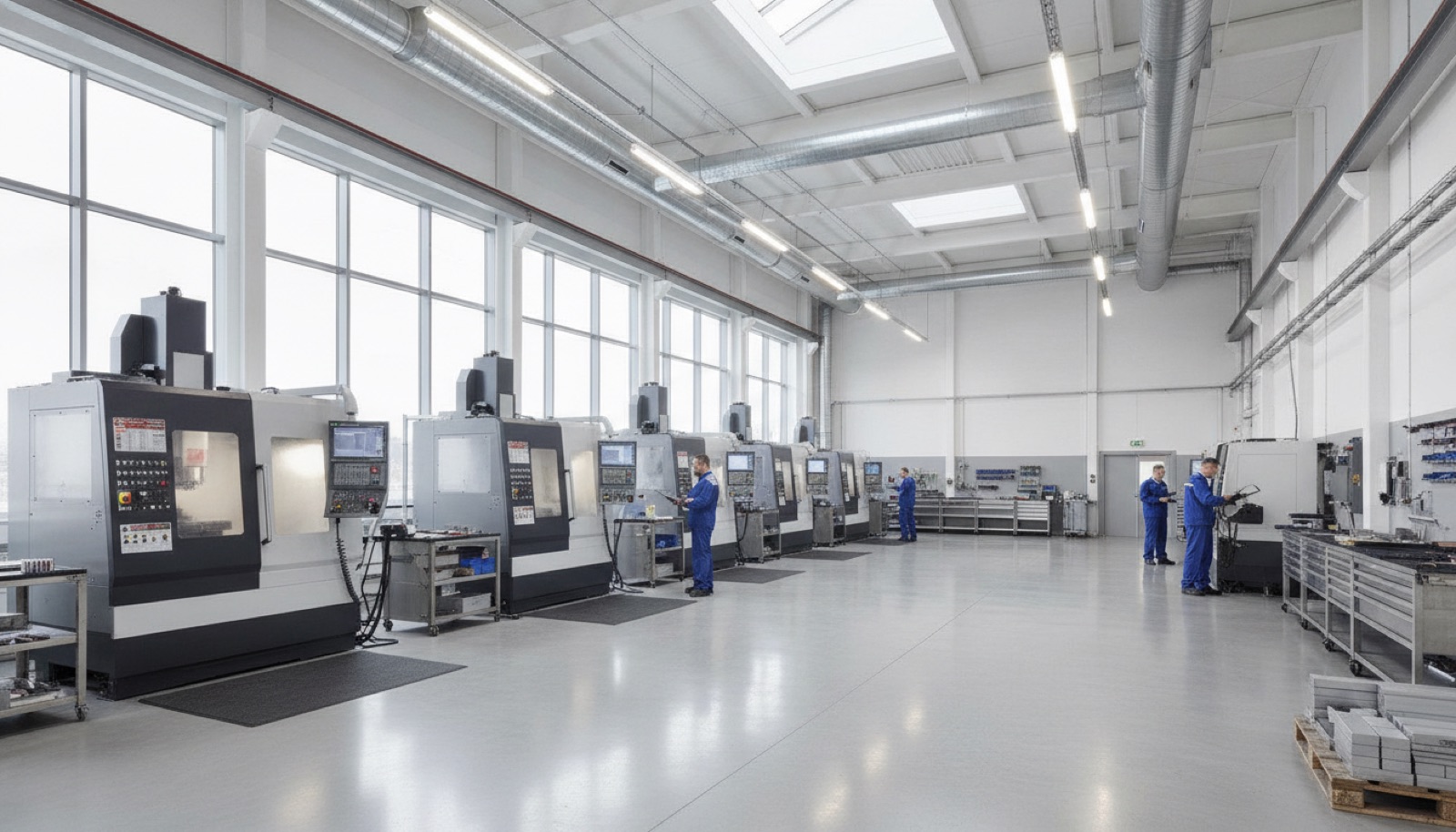 Modern precision machine shop and operations control room