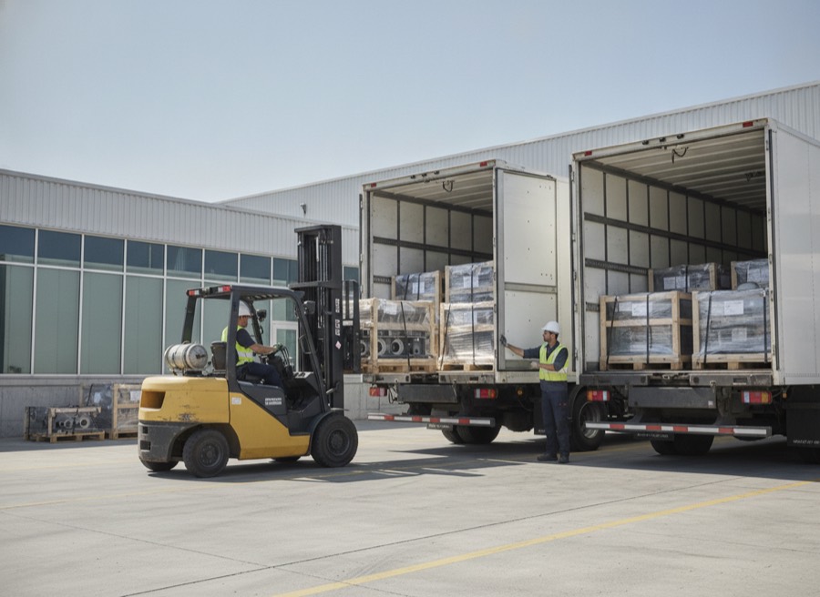Service fleet at the loading dock